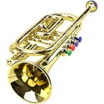 Instrument  vent - trompette dore - revtement en abs - jouet de musique prscolaire - cadeau pour ...