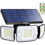 Intelamp lampe solaire exterieur avec detecteur de mouvement 6000mah 1200lm eclairage solaire4 modes ...