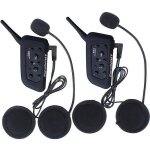 Interphone moto bluetooth - excelvan - v6 - lot de 2 - 6 cavaliers - noir
