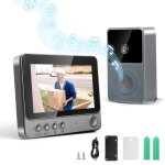 Interphone vido porte sans fil - camra cran ips 4. 3 ip65 - angle 170 vision nocturne 6 sonneries ...