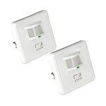 Interrupteur - 7h sevenon - lot de 2 - dtecteur de mouvement pir - 1200w - blanc