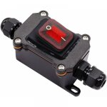 Interrupteur � bascule �tanche ip67 on / off 20a ac 220v dpst 4 bornes avec led rouge interrupteur de ...