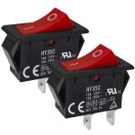 Interrupteur � bouton - poussoir hy35c (lot de 2) - interrupteur � bascule marche - arr�t 2 broches ac ...