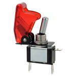 Interrupteur inverseur a bascule 12v 20a racing couverture rouge led light spst toggle rocker ignition ...