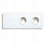 Interrupteur tactile - bseed - 1 bouton - 2 prises - verre tremp� blanc