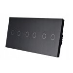 Interrupteur tactile - bseed - 6 boutons - verre tremp� - noir - 228mm