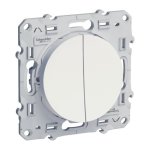 Interrupteur va - et - vient + bouton - poussoir odace - 10a - blanc