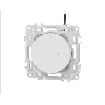 Interrupteur va - et - vient ou poussoir double lumineux blanc craie schneider odace
