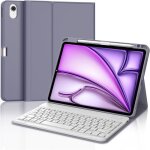 Ipad air keyboard 11 inch m3 / m2 (2025 / 2024)french azerty keyboard coverdetachable wireless bluetooth ...