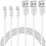 Nonovivi - lot de 3 cble de chargeur rapide - 1m fil lightning pour iphone 11 pro xs max xr x 8 7 6s ...