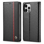 Pour iphone 12 pro max housse de protection en cuir pu antichoc tpu souple intgre - noir