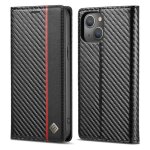 Pour iphone 13 housse de protection en cuir pu antichoc tpu souple intgre - noir