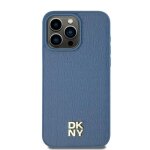 Iphone 15 iphone case - dkny leather pattern metal logo magsafe (dkhmp15spshrpsb) - bleu