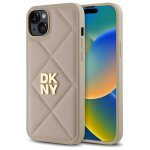 Iphone 15 plus case - dkny leather quilted stack logo (dkhcp15mpqdsle) - noir