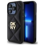Iphone 15 pro case - dkny leather quilted stack logo (dkhcp15lpqqdslk) - noir