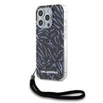 Iphone 15 pro max case - karl lagerfeld hardcase (klhcp15xhzbzpkccu) - purple zebra with cord