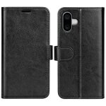 Pour iphone 16 crazy horse texture tlphone cover tlphone horizontal viewing stand - noir