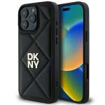 Iphone 16 pro case - dkny leather quilted stack logo (dkhcp16lpqqdslk) - noir