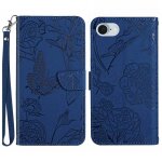 Pour iphone 16e housse motif papillon pu cuir portefeuille tui  rabat avec support antichoc protection ...