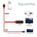 Iphone 7 / 6 dock vers 1080p hdtv hdmi c�ble adaptateur tv usb pour iphone 7 / 7plus / 6s - support ios ...