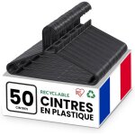 Iris ohyama cintres plastique lot de 50 cintres pour v�tements noir sans bpa placards epais r�sistants ...