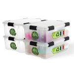 Iris ohyama boite rangement herm�tique plastique 30l lot de 4 transparent wsb - 30