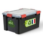 Iris ohyama boite rangement herm�tique plastique 45l unit� noir wsb - 45