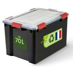 Iris ohyama boite rangement herm�tique plastique 70l unit� noir wsb - 70
