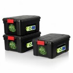 Iris ohyama malle de rangement plastiques r�sistante 40l lot de 3 noir sia - 40