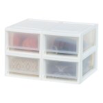 Iris ohyama tiroir de rangement tour de rangement plastique bureau lot de 4 msd - 1 blanc