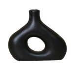 Isea xl - vase en c�ramique noir h23 cm