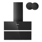 Hotte aspirante - iseasy - 60cm - inclin�e - noir - 524 m� / h - classe a + +