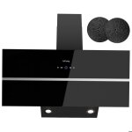 Hotte aspirante - iseasy - 90cm - noir - classe a + + - 578 m� / h - 2 filtres � charbon