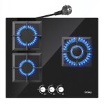 Iseasy plaque de cuisson  gaz 3 feux table de cuisson encastrable gaz ville et bouteille l60 x p52 cm ...