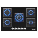 Iseasy plaque de cuisson gaz 5 feuxs plaque gaz 5 feux table de cuisson  gaz l77 x p51 cm gaz naturel ...