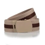 Isotoner ceinture tissu bicolore beige / marron homme