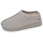 Isotoner chaussons dessus cuir semelle confort gris femme