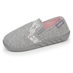 Isotoner chaussons enfilage facile semelle ergonomique confort gris chin fille