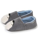 Isotoner chaussons micro ponge semelle gomme ultra souple gris mixte enfant
