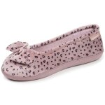 Isotoner chaussons microvelours semelle ergonomique soutien vo�te plantaire l�opard blush femme