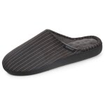 Isotoner chaussons semelle  mmoire de forme rayuresgrises homme