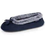 Isotoner chaussons semelle ultra - souple confortables semelle  mmoire de forme marine femme