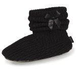 Isotoner chaussons tricot et n?ud satin noir femme