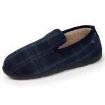 Isotoner chaussons ultra confortables et chauds technologie everywear tartan bleu homme