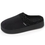Isotoner chaussons velours ultra doux compenses noir femme