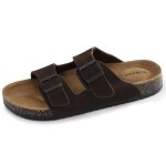 Isotoner mules claquettes  doubles brides ultra confortables semelle intrieure cuir marron homme