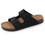 Isotoner mules claquettes  doubles brides ultra confortables semelle intrieure cuir noir homme