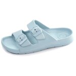 Isotoner mules claquettes ultra confortables faciles  enfiler bleu clair femme