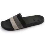 Isotoner mules claquettes ultra confortables noir / rayures homme