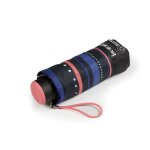 Isotoner parapluie compact solide ultra d�perlant � ouverture manuelle rayure petit coeur femme